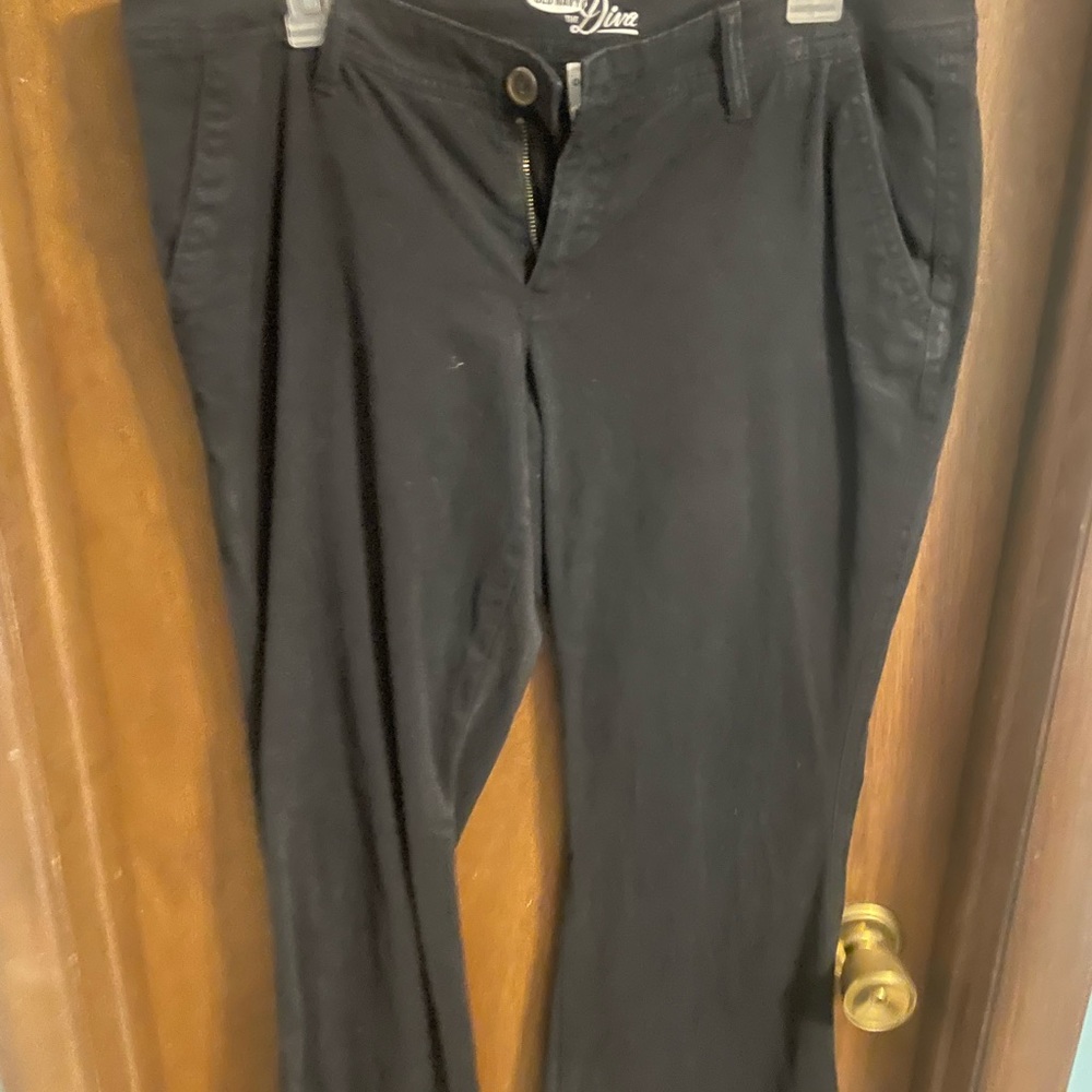 Black bootcut chino pants